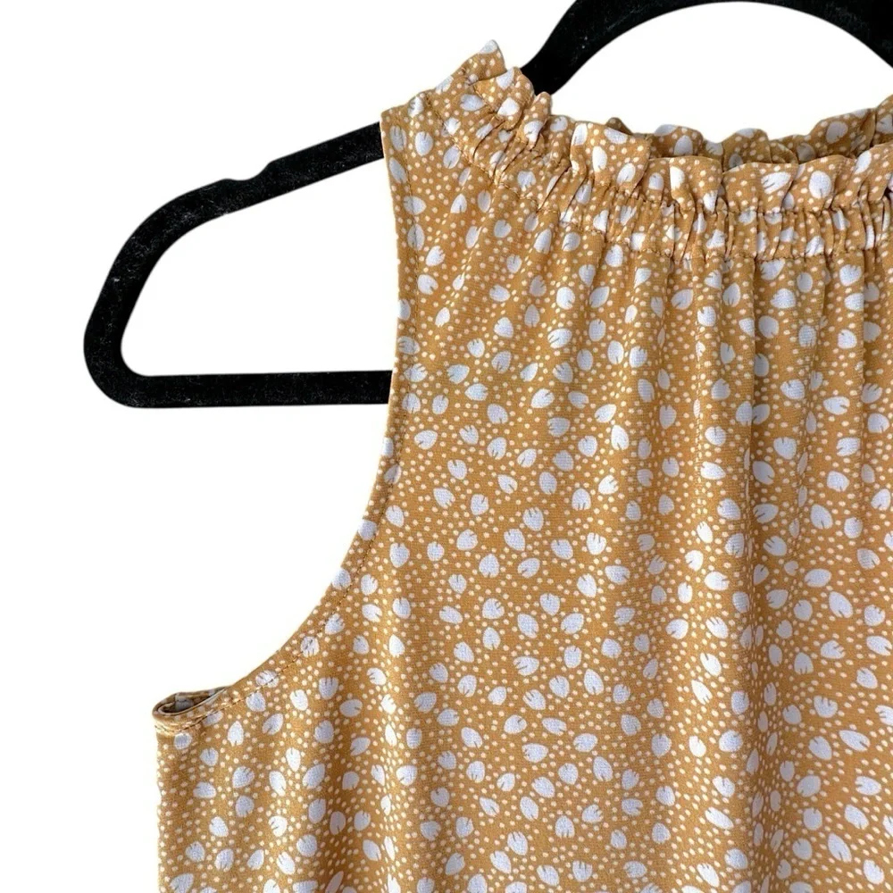 BANANA REPUBLIC | NWOT KNIT FLOUNCE SHIFT DRESS PETITE PRINT HONEY ORANGE | XS